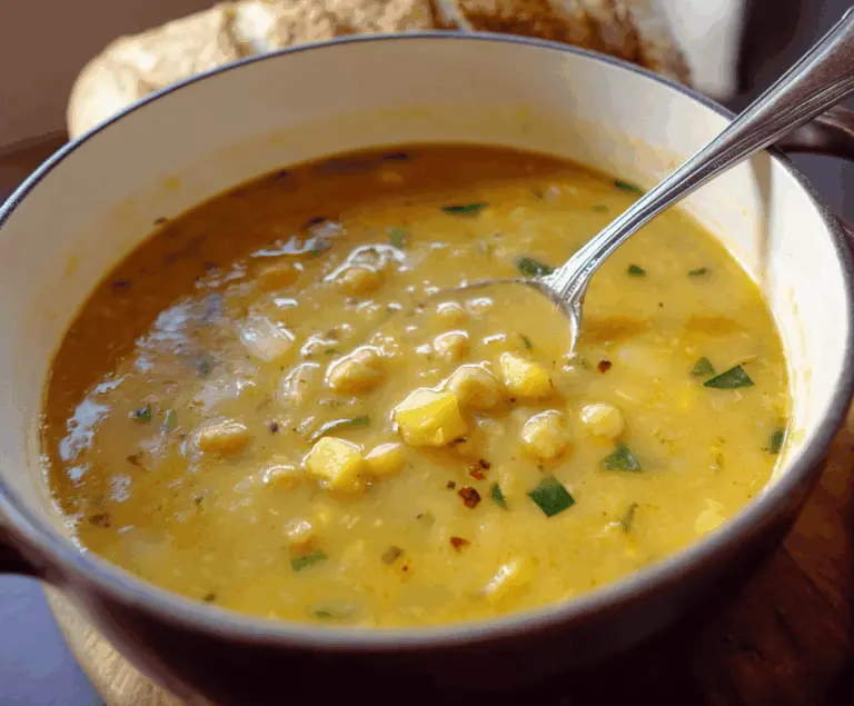 Creamy garlic chickpea soup garnished with fresh herbs in a rustic bowl, showcasing a delicious and hearty vegetarian meal