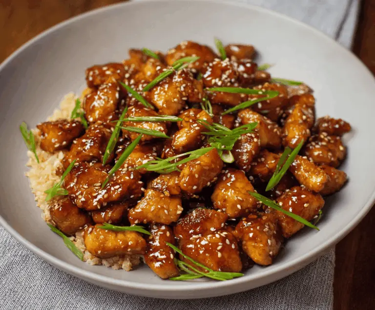 Delicious Honey Garlic Chicken Bites served on a plate with fresh herbs and lemon wedges, perfect for a flavorful appetizer or dinner