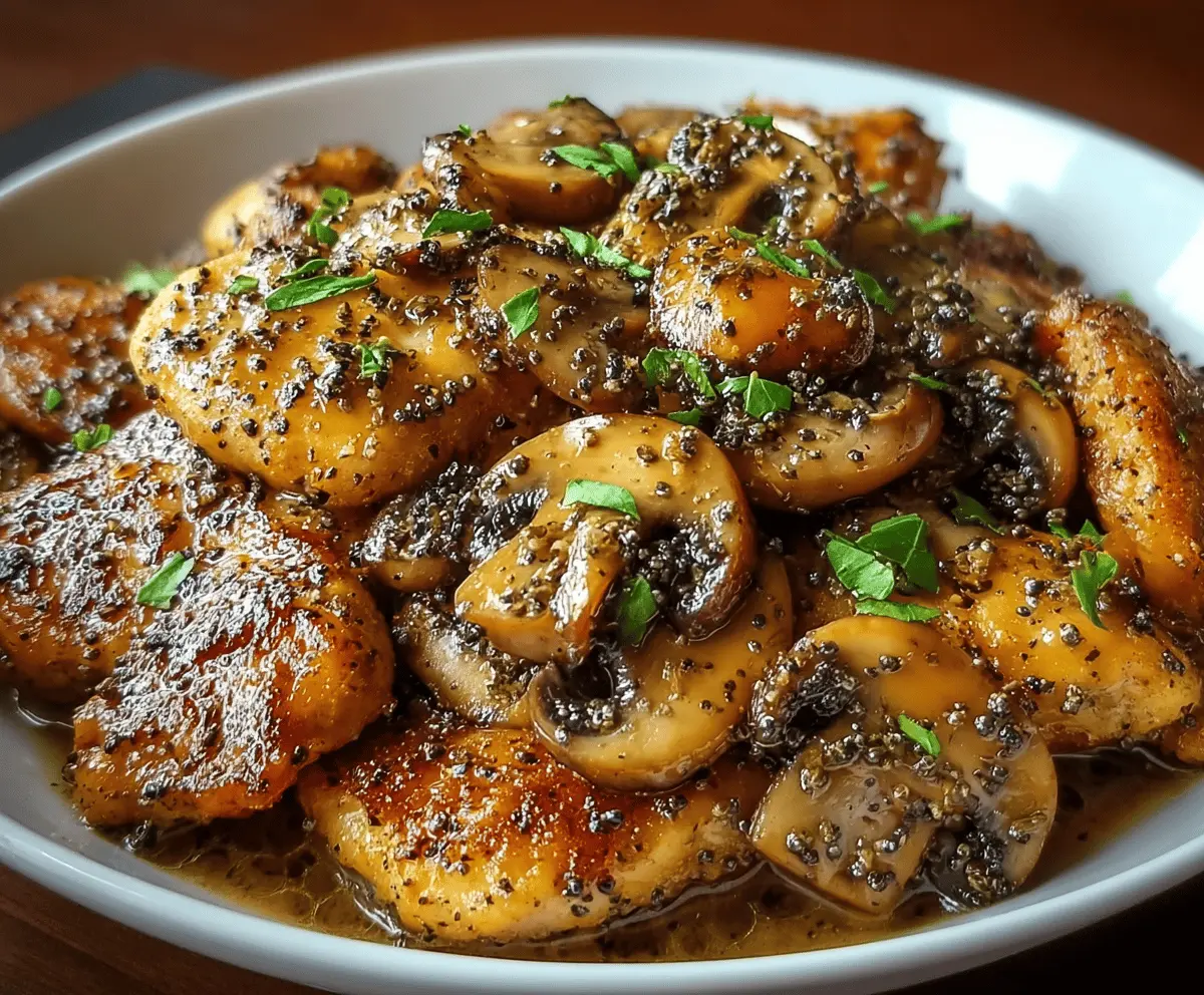 Easy Black Pepper Chicken with Mushrooms