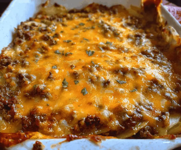 Cheesy Ground Beef And Potato Casserole