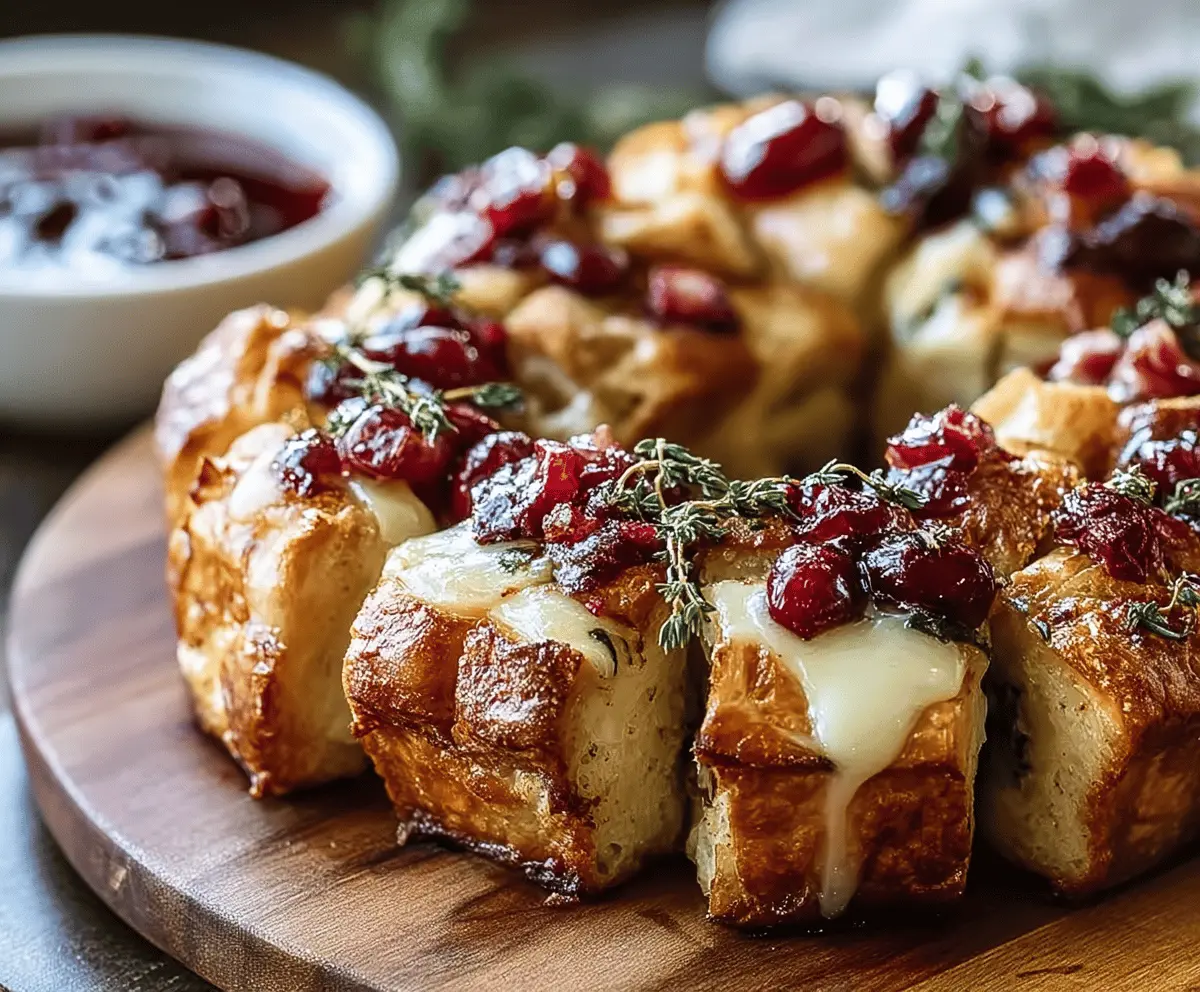 Easy Cranberry Brie Pull-Apart Bread Bites