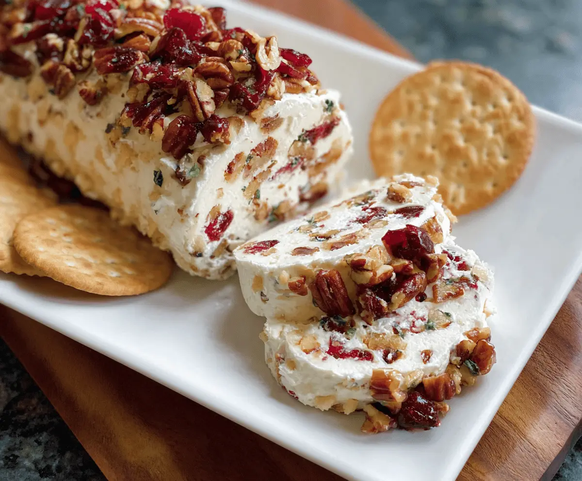 Easy Cranberry Pecan Cheese Log