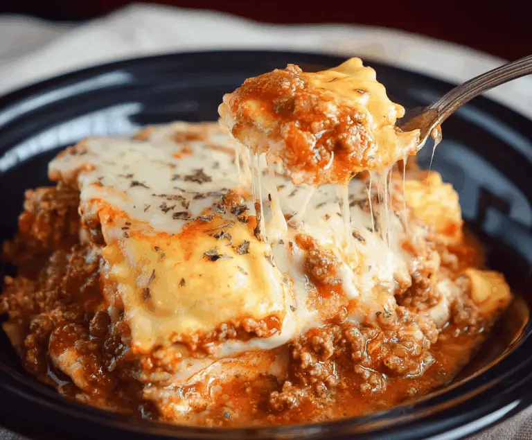 Crockpot Ravioli Lasagna