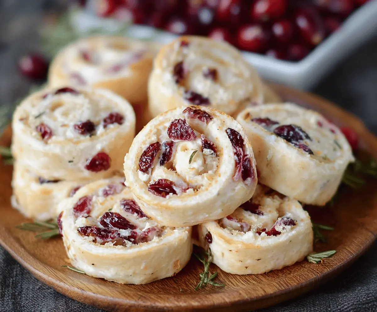 Easy Christmas Cranberry Pinwheels