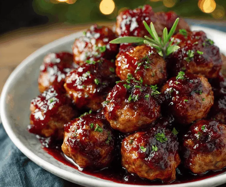 Harvest Turkey Meatballs with Cranberry Glaze