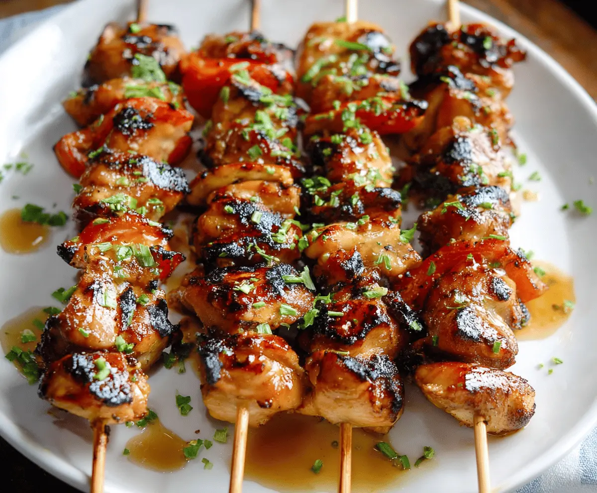 Easy Honey Garlic Chicken Skewers