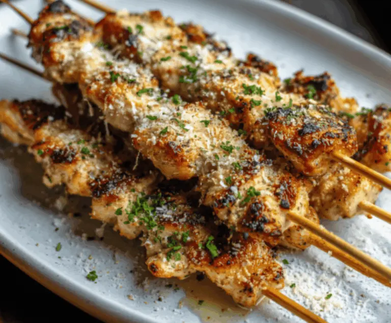 Ranch Garlic Parmesan Chicken Skewers