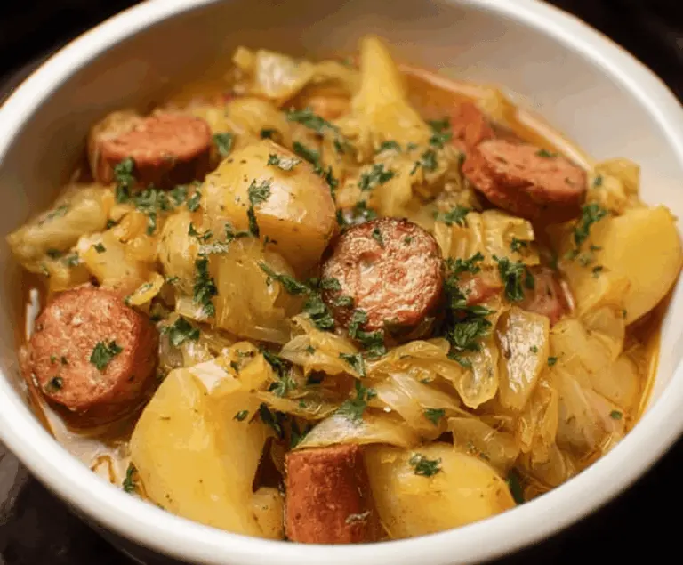 Slow Cooker Cabbage, Sausage and Potatoes