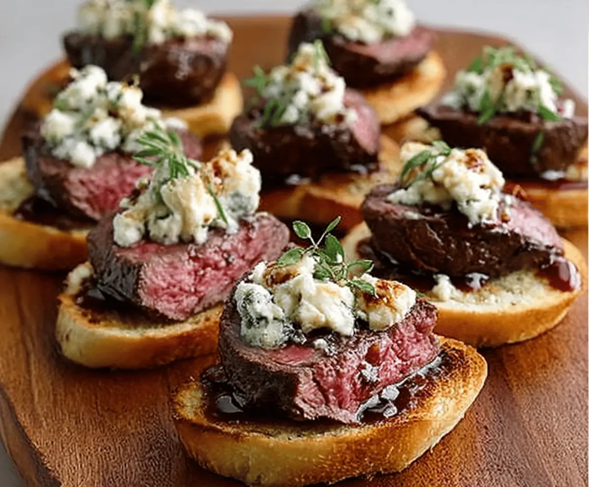 Easy Beef Tenderloin Gorgonzola Crostini