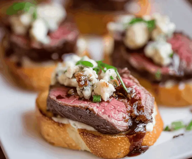 Beef Tenderloin Gorgonzola Crostini
