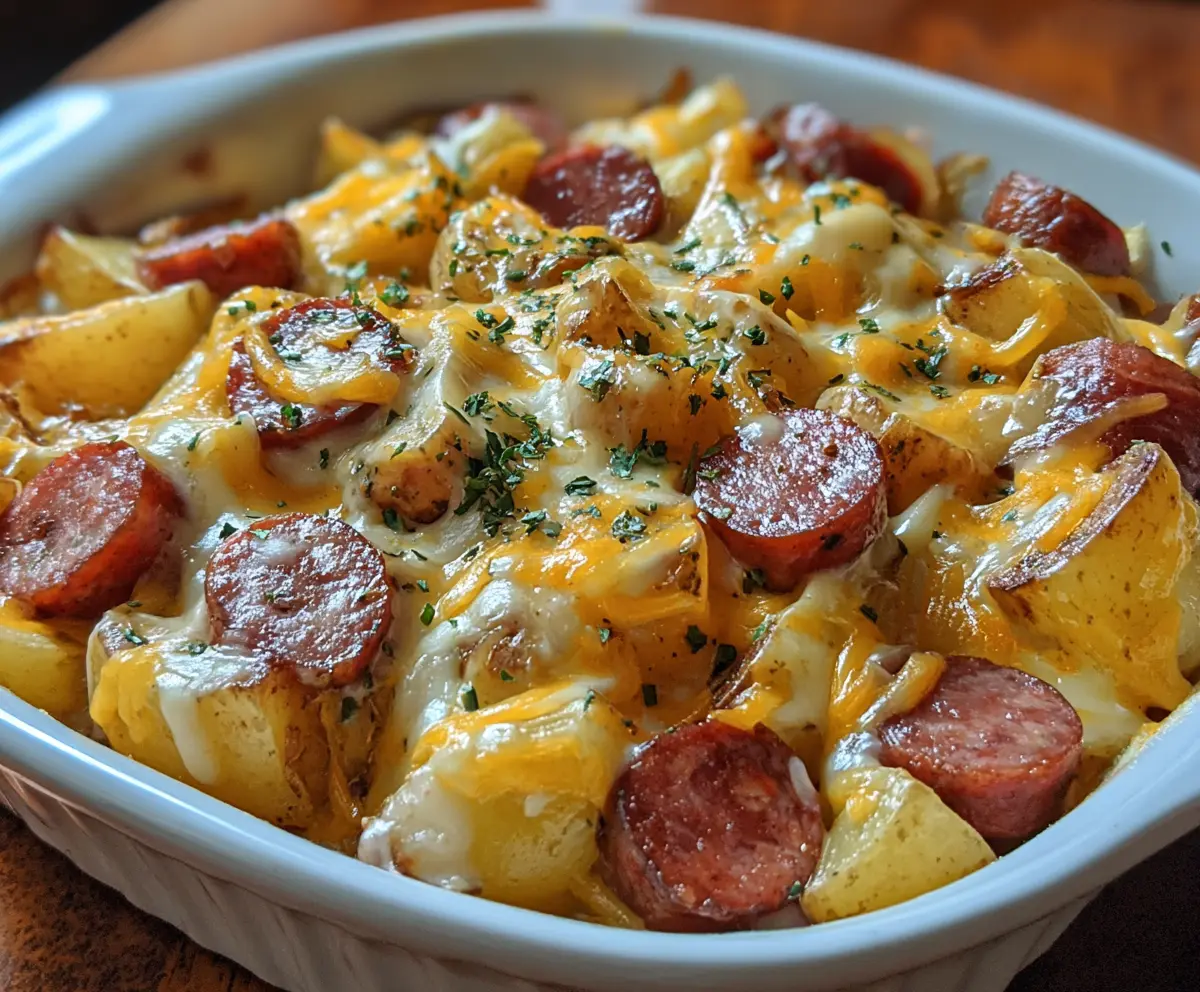 Cheesy Ranch Potatoes & Smoked Sausage