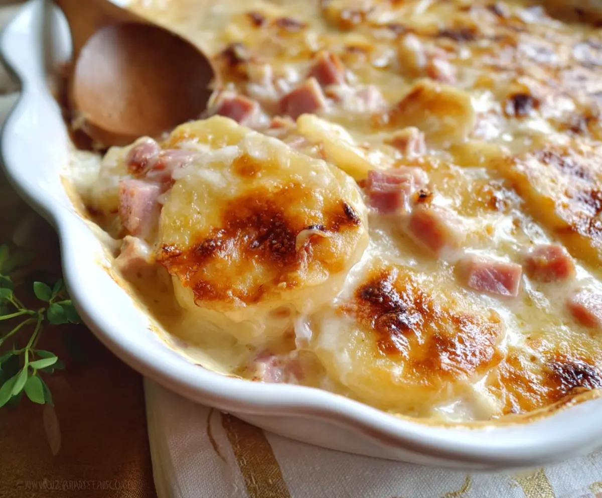 Easy Classic Scalloped Potatoes with Ham