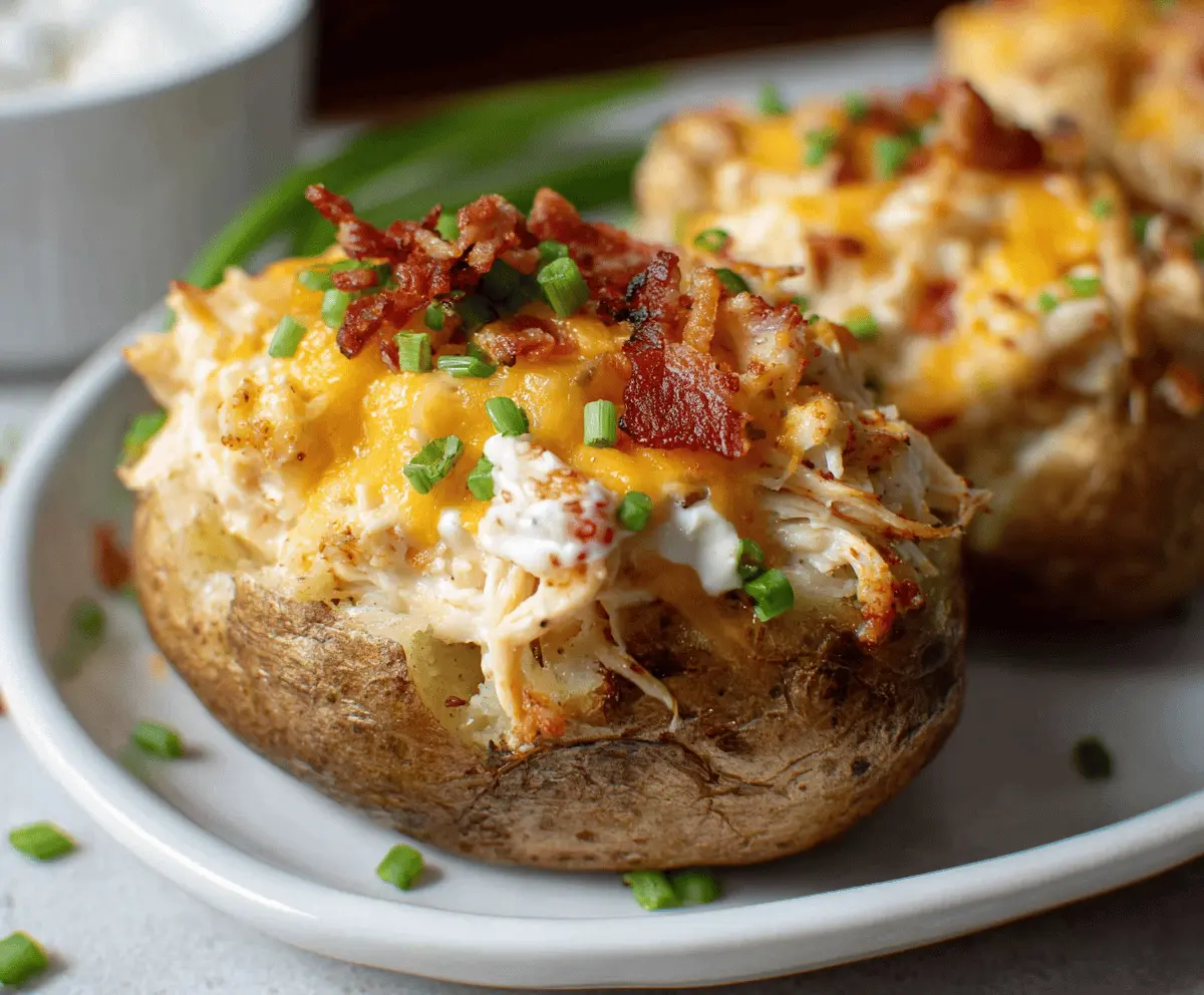 Easy Crack Chicken Stuffed Potatoes