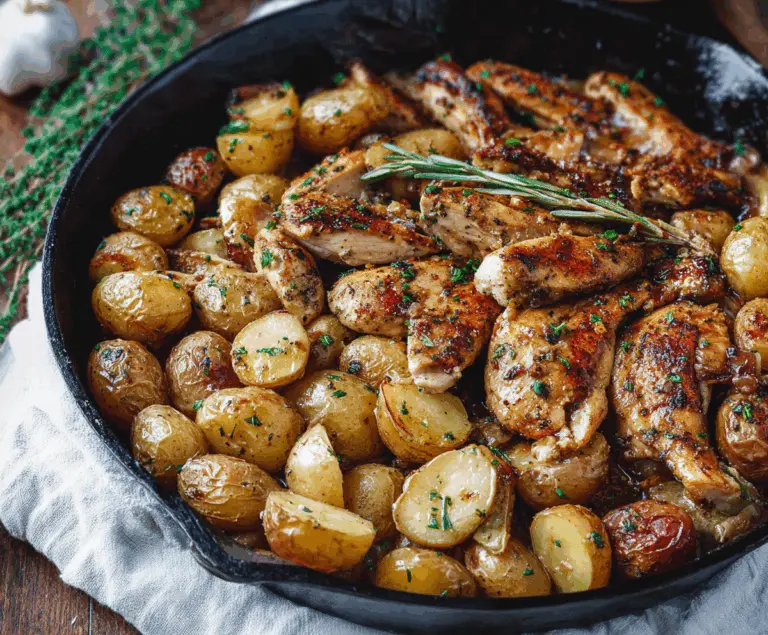 Garlic Butter Chicken and Potatoes Skillet