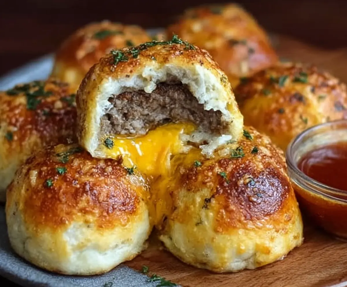 Garlic Parmesan Cheeseburger Bombs