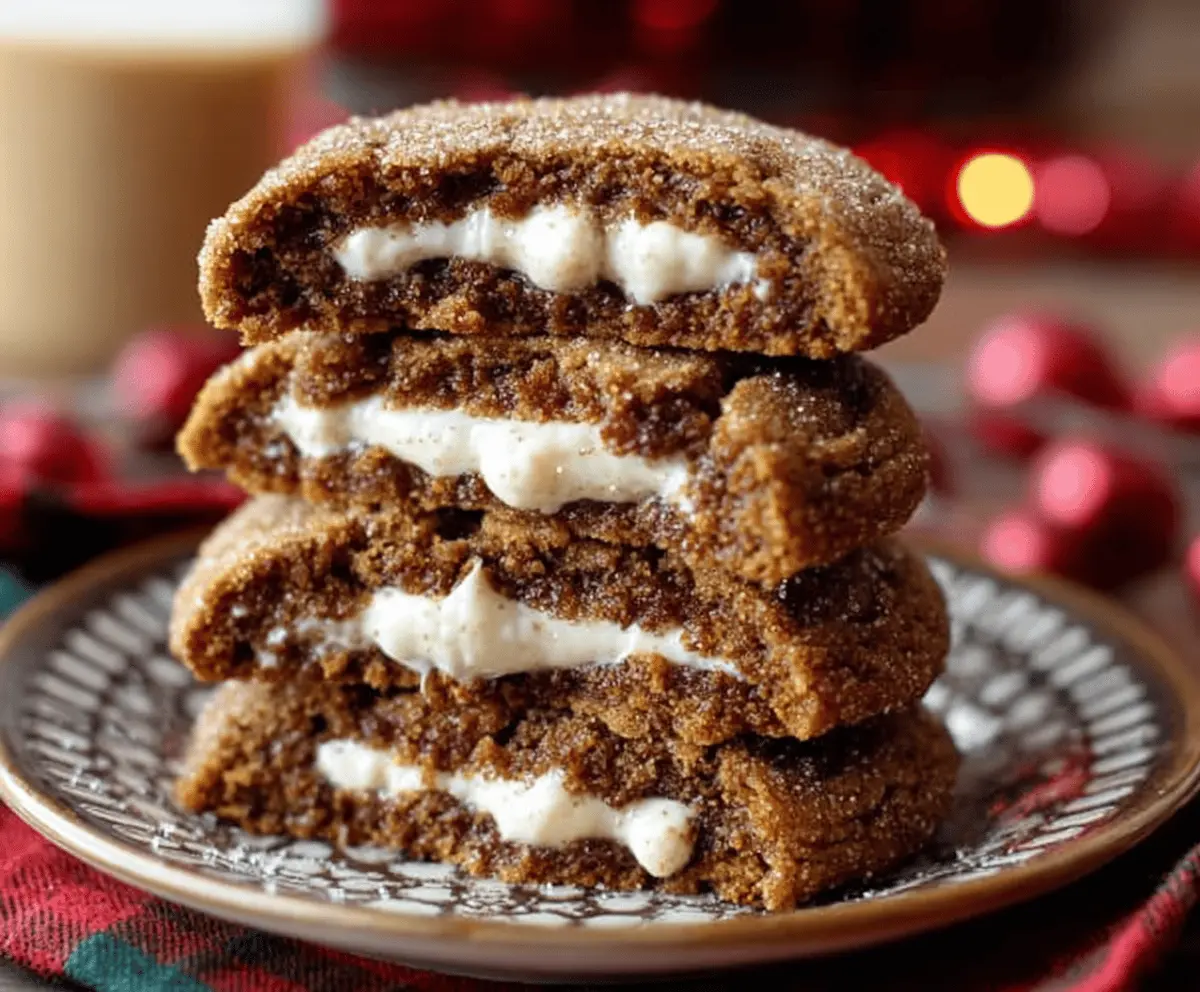 Soft Gingerbread Cheesecake Cookies
