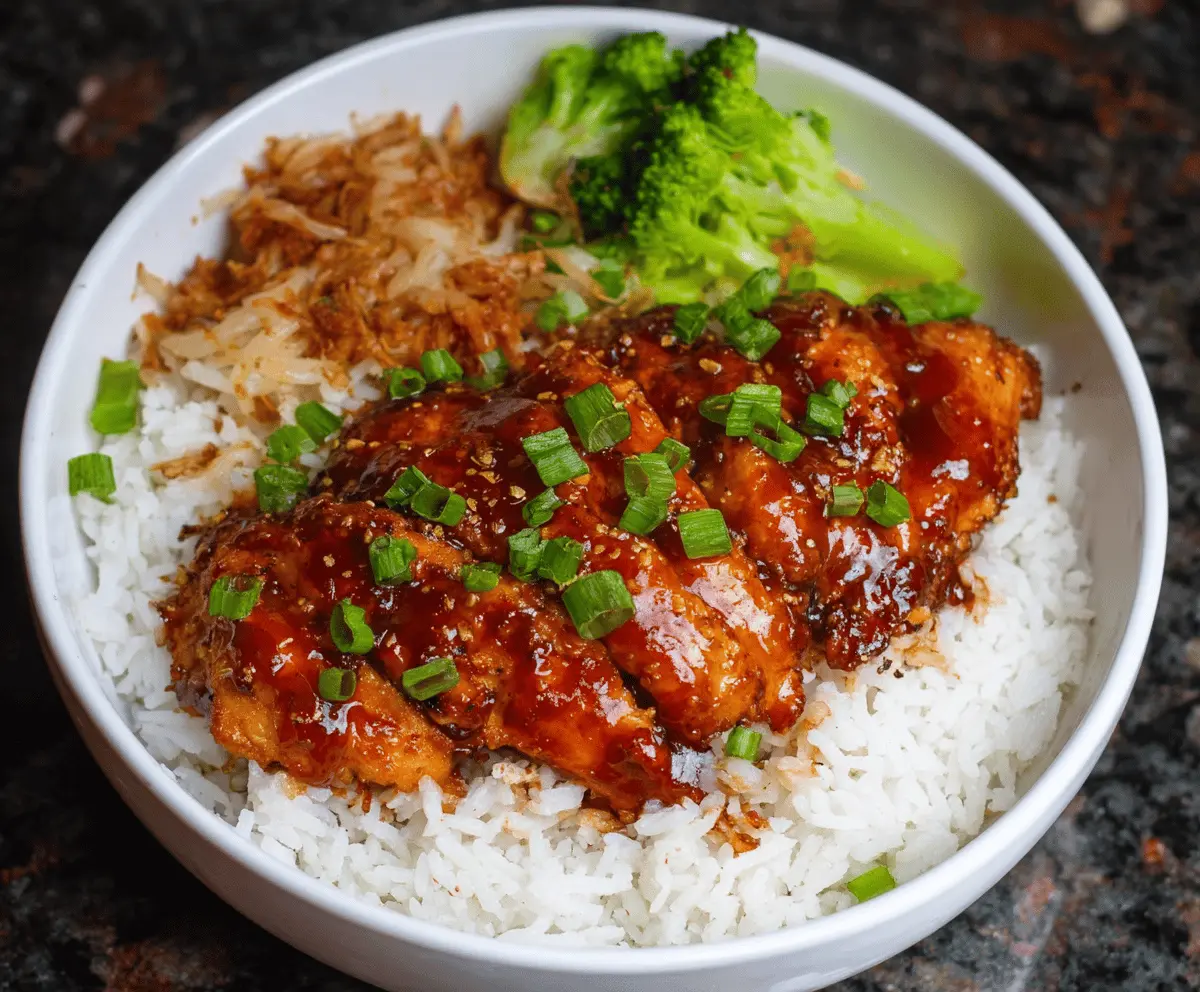 Easy Honey BBQ Chicken Rice Bowl