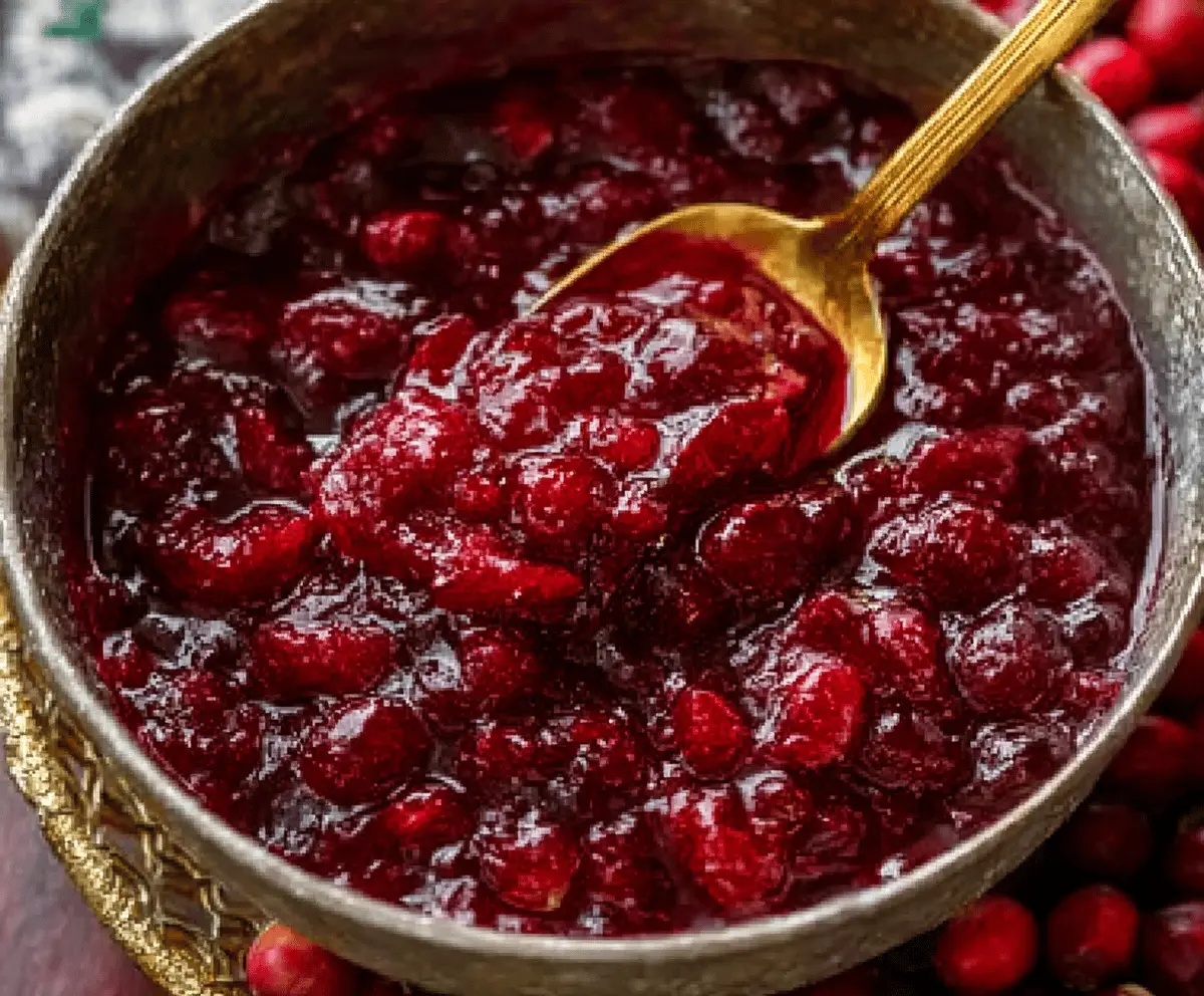 Easy Honey Bourbon Cranberry Sauce