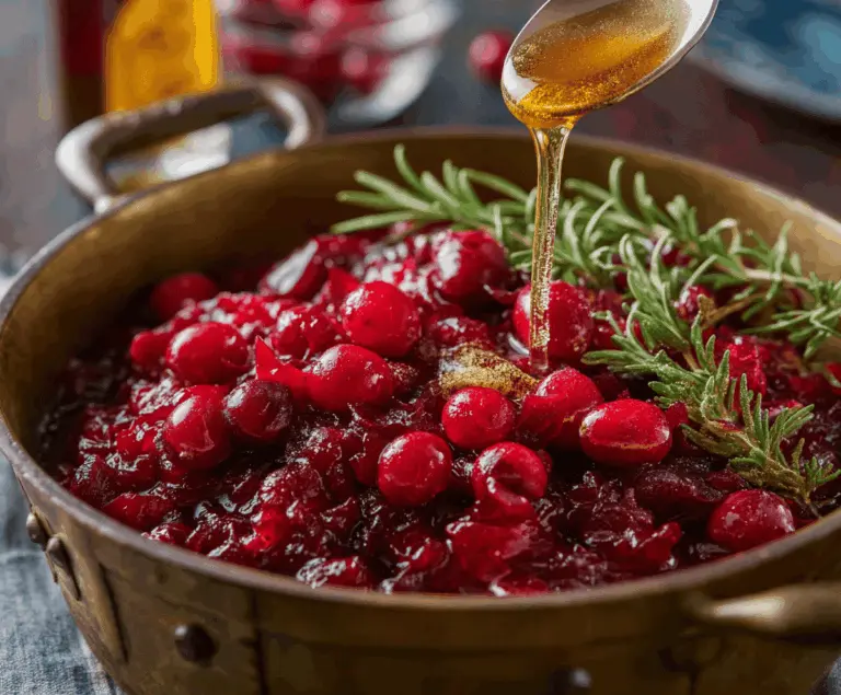 Honey Bourbon Cranberry Sauce