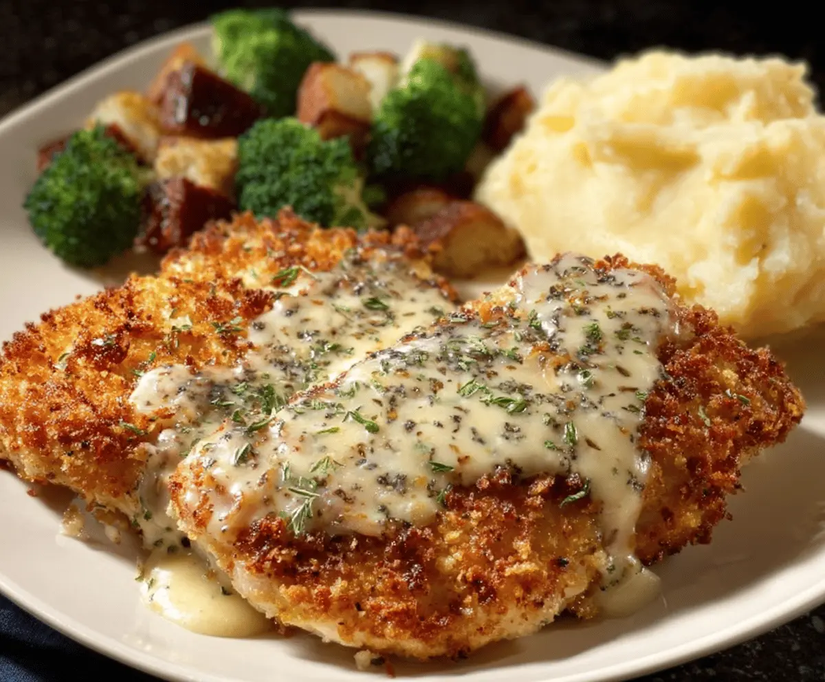 Delicious Parmesan chicken served at Longhorn Steakhouse, garnished with herbs and cheese.
