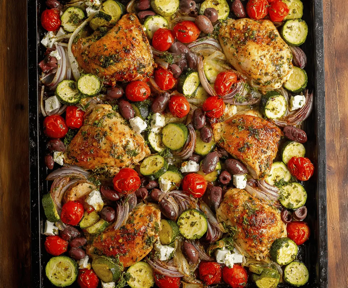 Easy Mediterranean Chicken Zucchini Sheet Pan