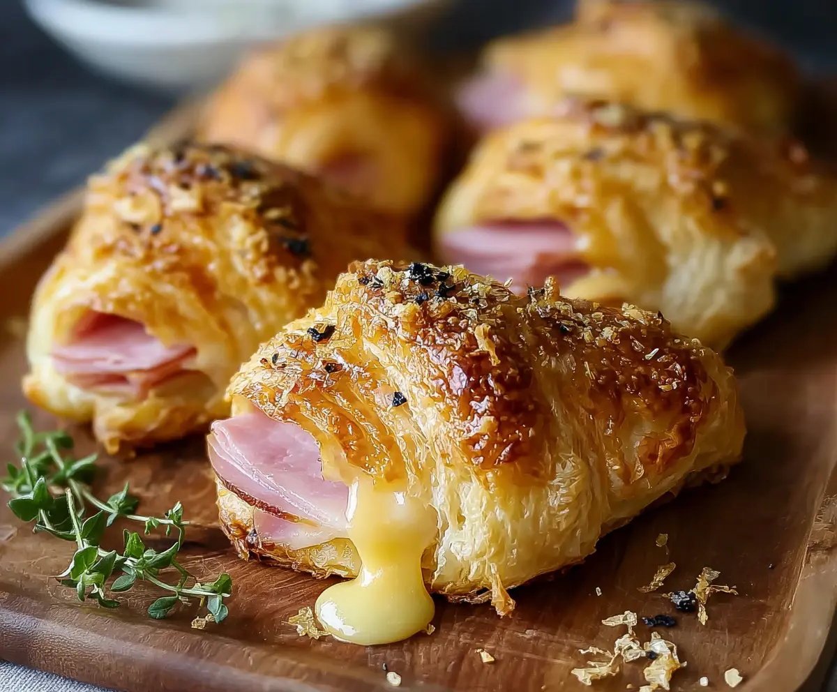 Easy Savory Ham Cheese Croissants
