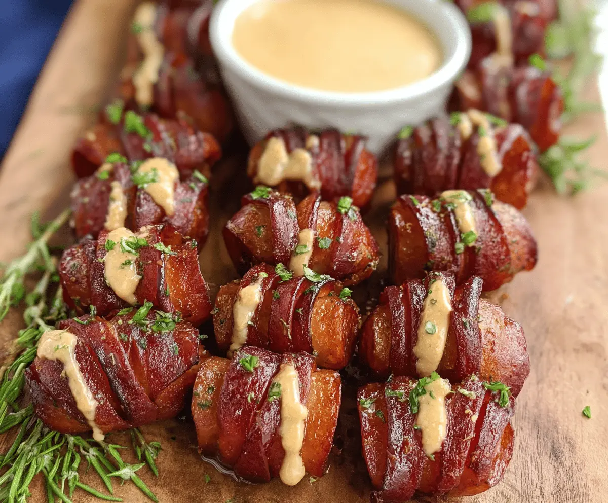 Savory Mustard Hasselback Kielbasa Bites
