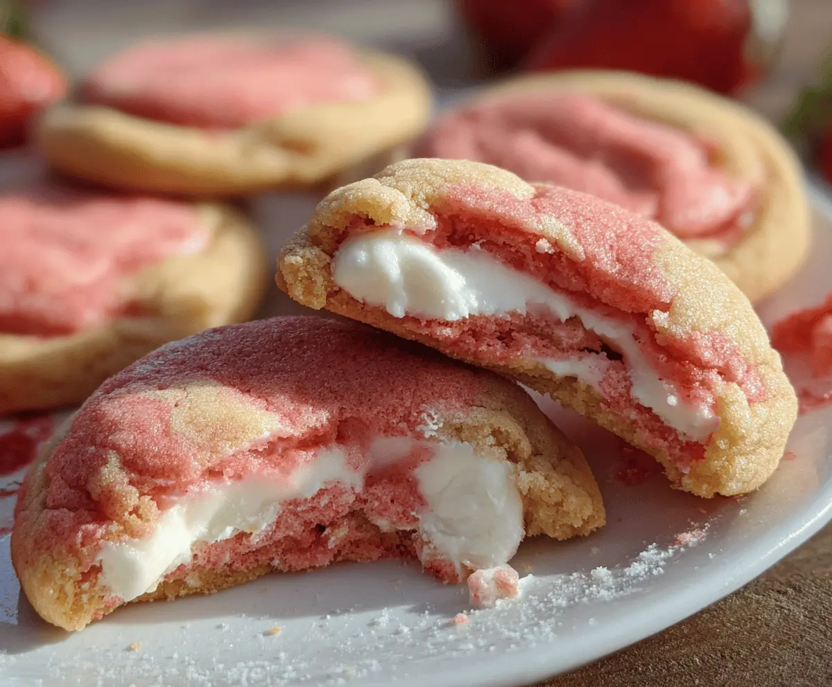 Easy Strawberry Cheesecake Stuffed Cookies