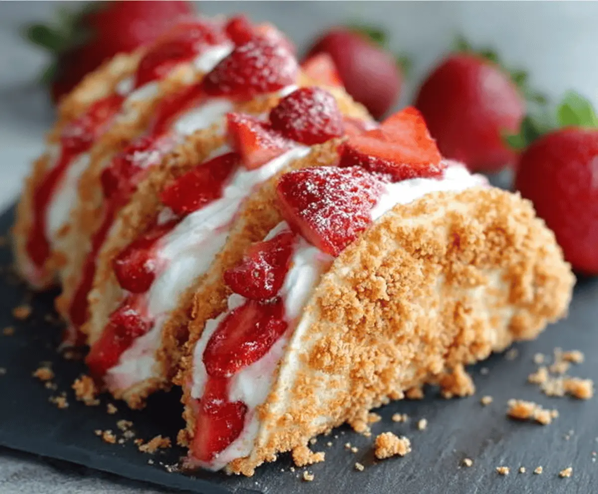 Strawberry Crunch Cheesecake Tacos Recipe