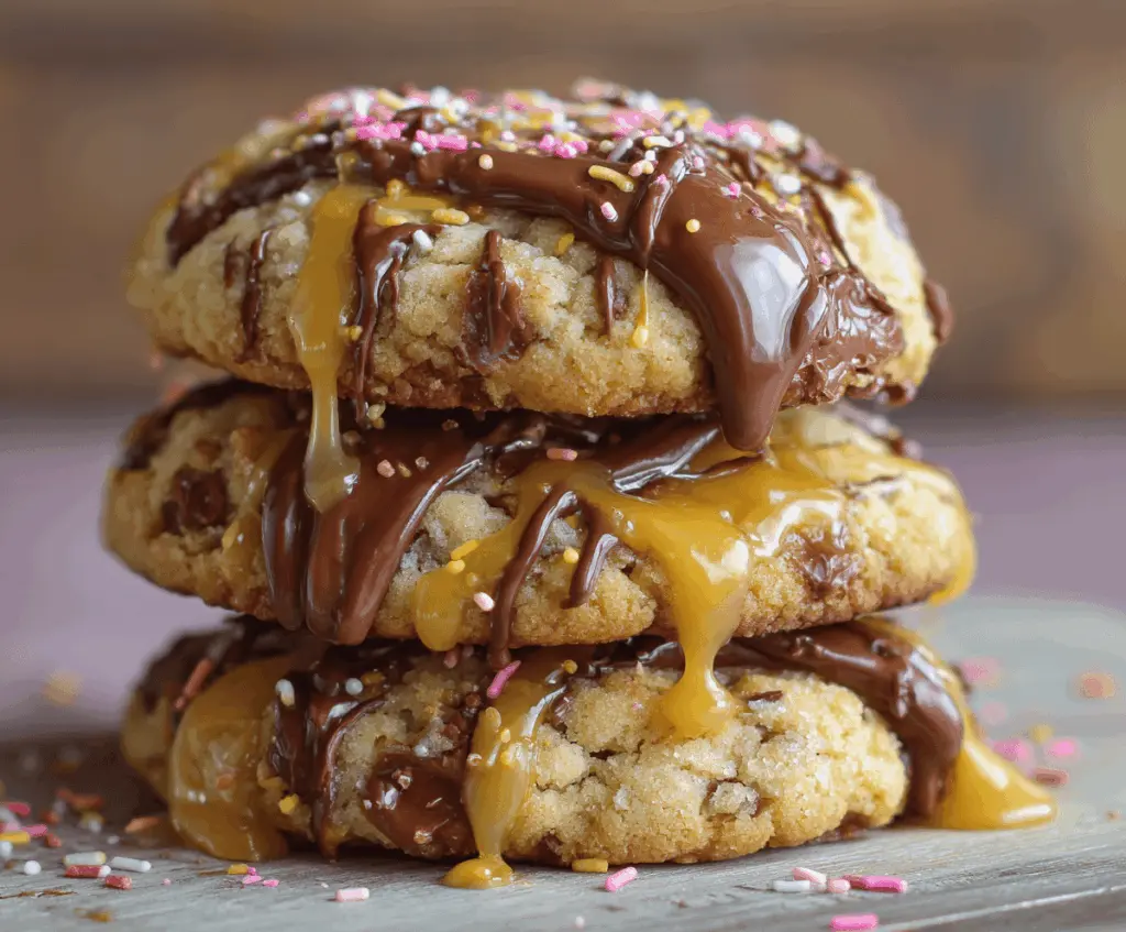 Delicious homemade Twix-style cookies with caramel, chocolate, and biscuit layers.