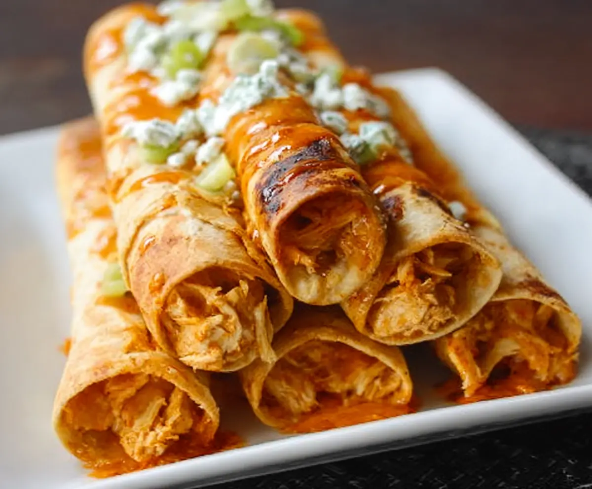 Crispy Buffalo Chicken Taquitos