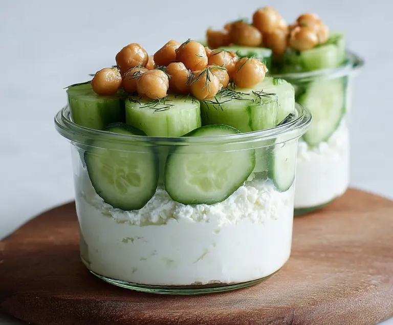 Cottage Cheese Cucumber Snack Cups