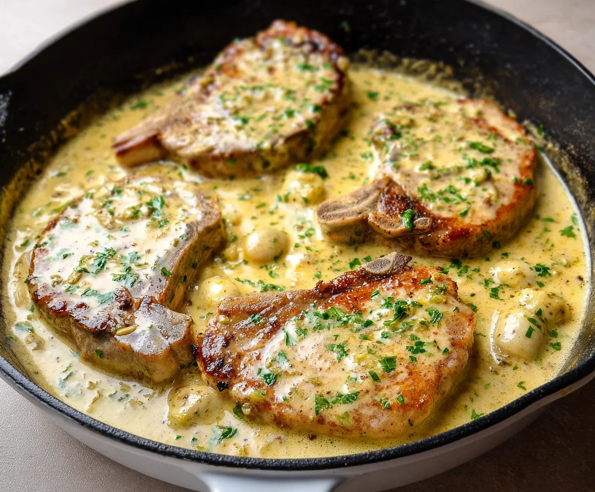 Easy Creamy Garlic Pork Chops