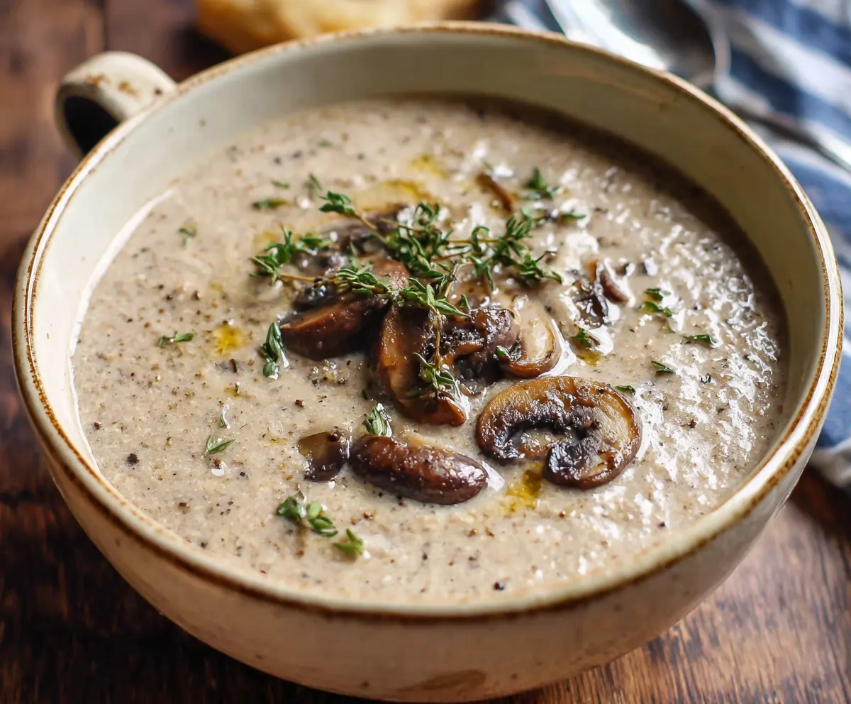Creamy Mushroom Thyme Soup Recipe