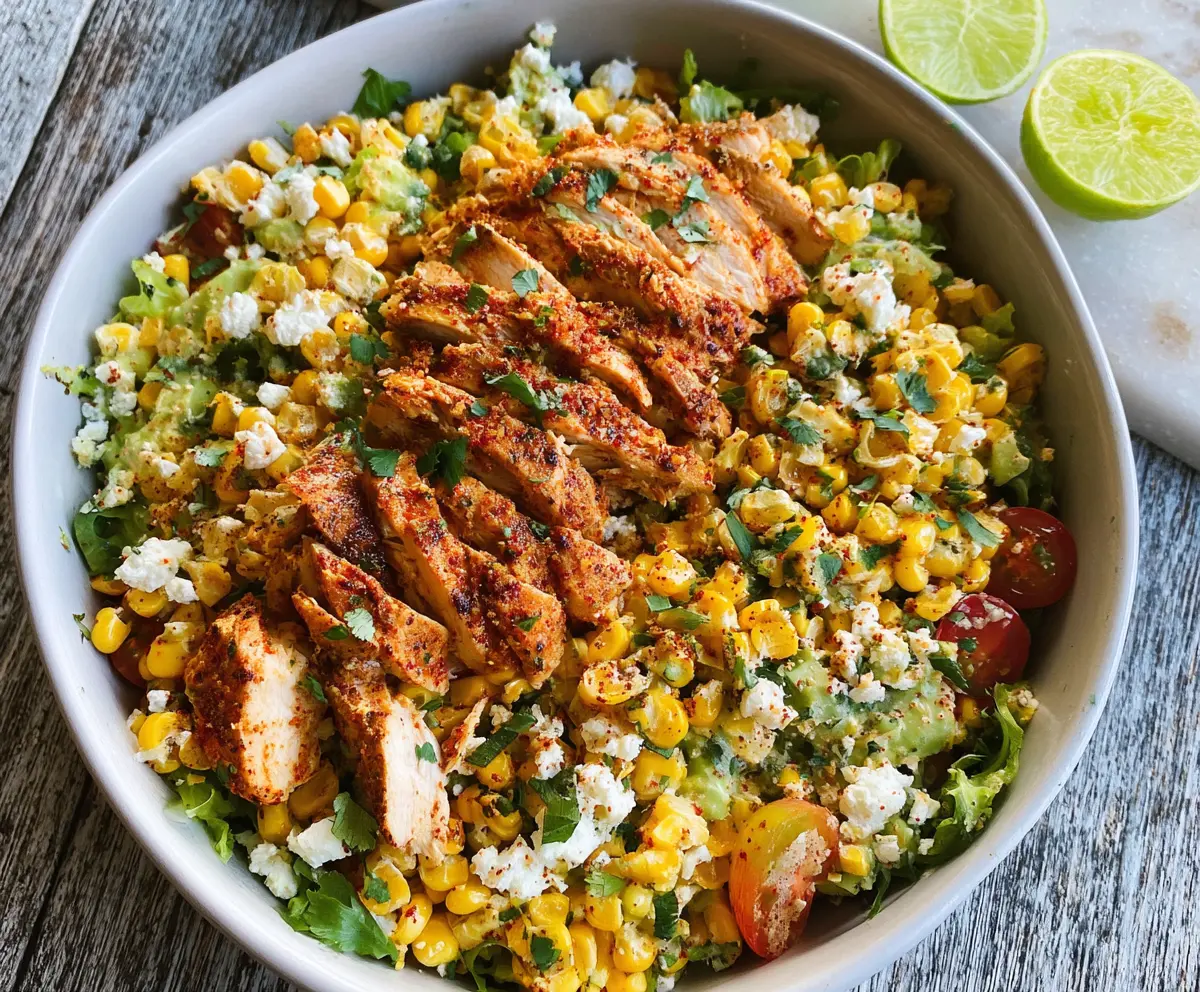 Healthy Mexican Street Corn Chicken Salad