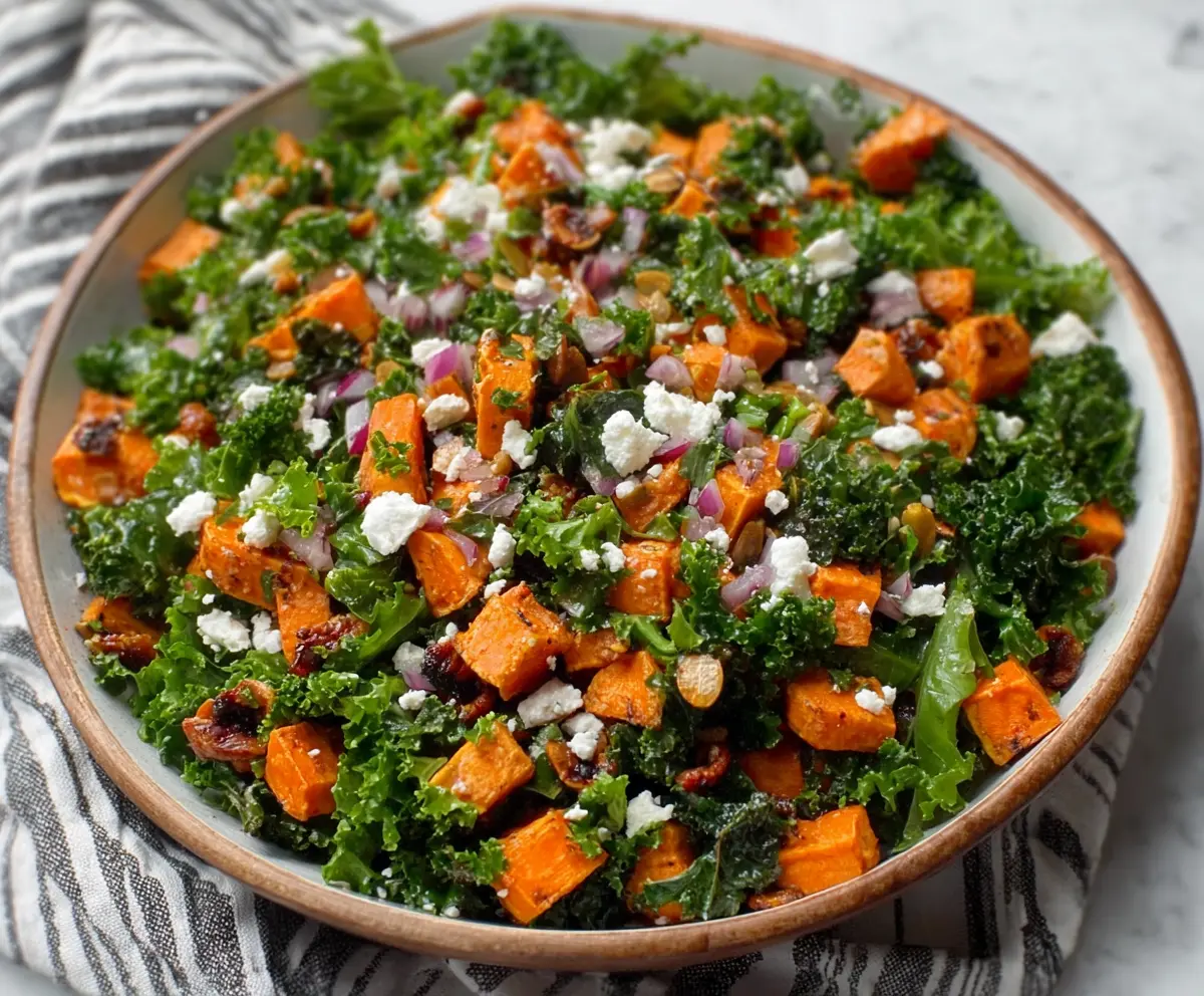 Fresh Kale & Roasted Sweet Potato Salad