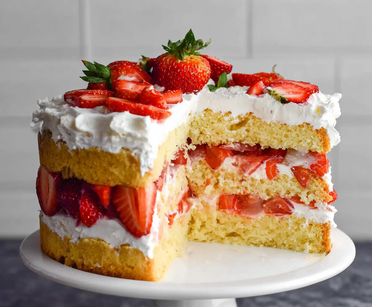 Easy Layered Strawberry Shortcake Cake