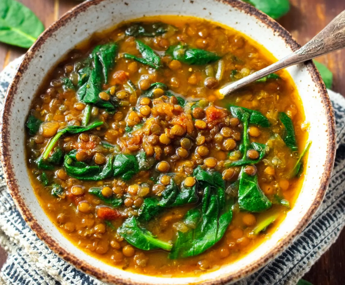 Easy Lentil & Spinach Soup Recipe