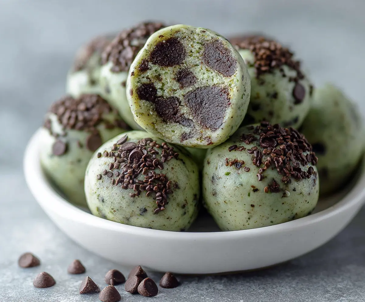 Easy Mint Chocolate Chip Protein Balls