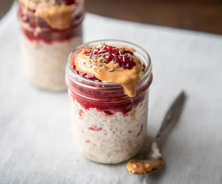 Peanut Butter and Jelly Overnight Oats