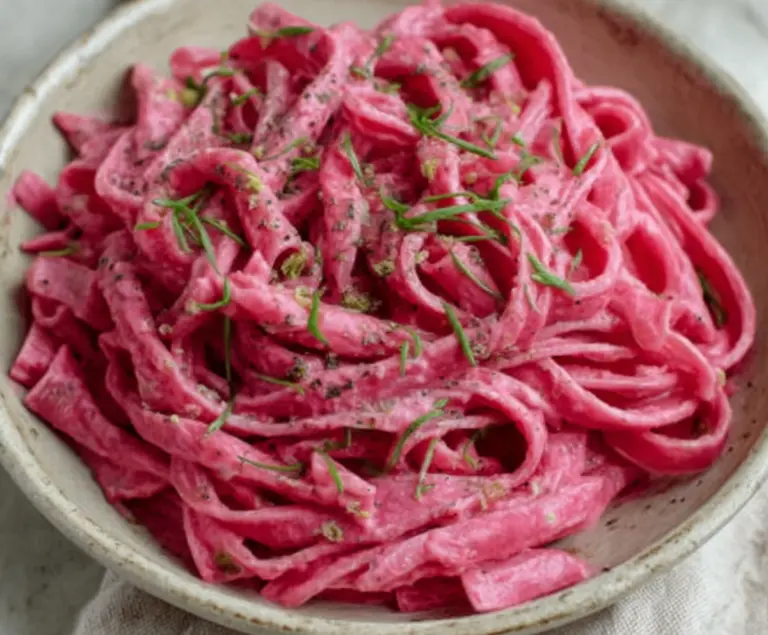 Pink Pasta with Creamy Beet Sauce