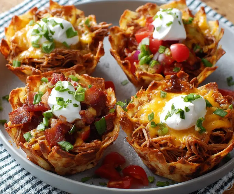 Pulled Pork Nacho Cups