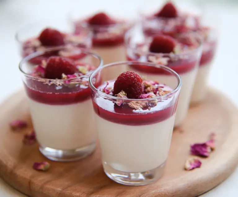 Raspberry Rose Panna Cotta Cups
