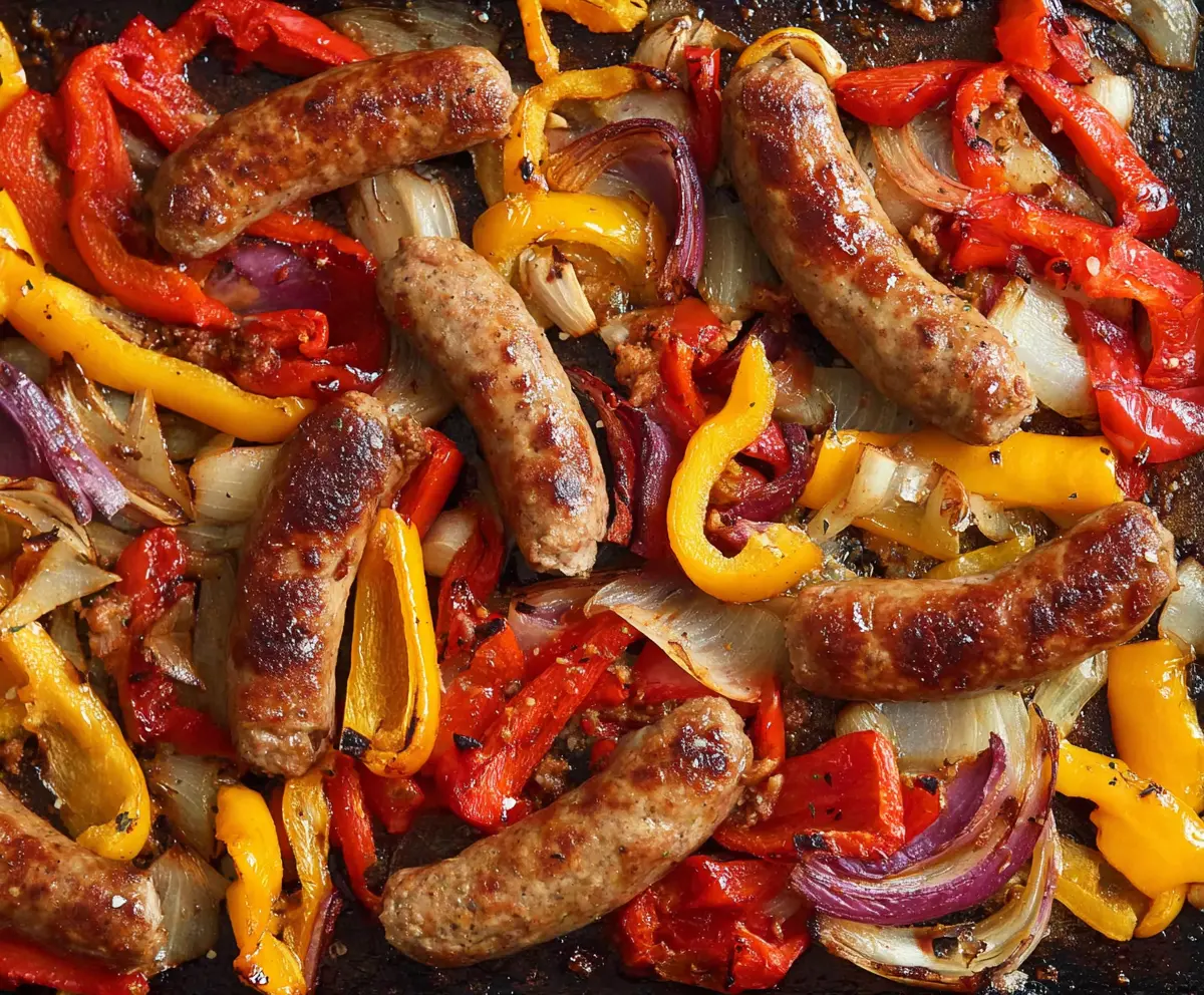 Easy Sheet Pan Sausage & Peppers