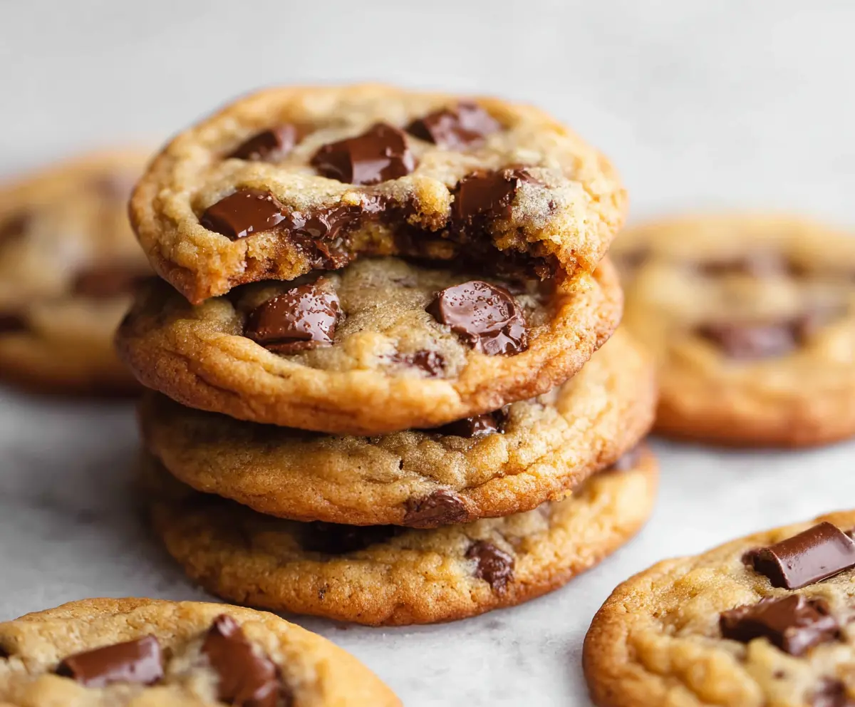 Delicious homemade sourdough discard chocolate chip cookies on a plate