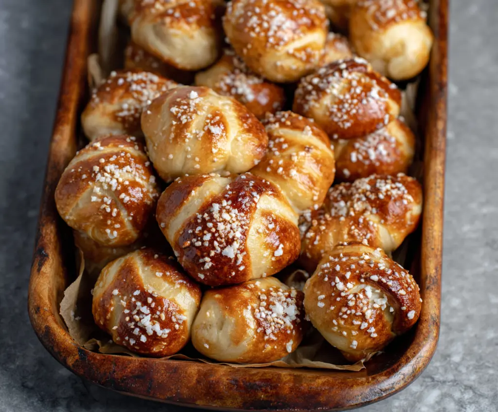 Delicious soft pretzel bites made with sourdough discard, perfect for snacking.