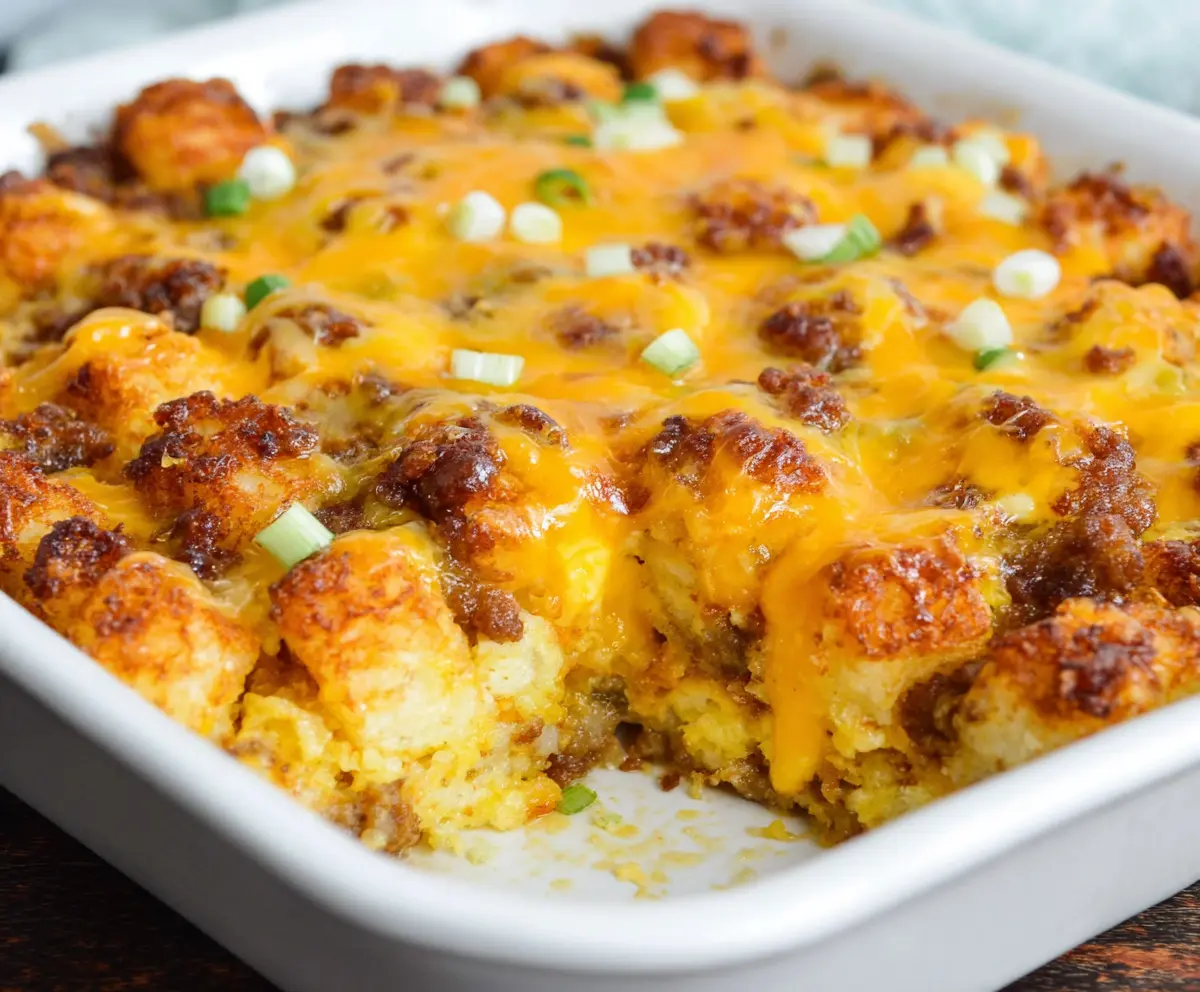 Easy Tater Tot Sausage Breakfast Casserole