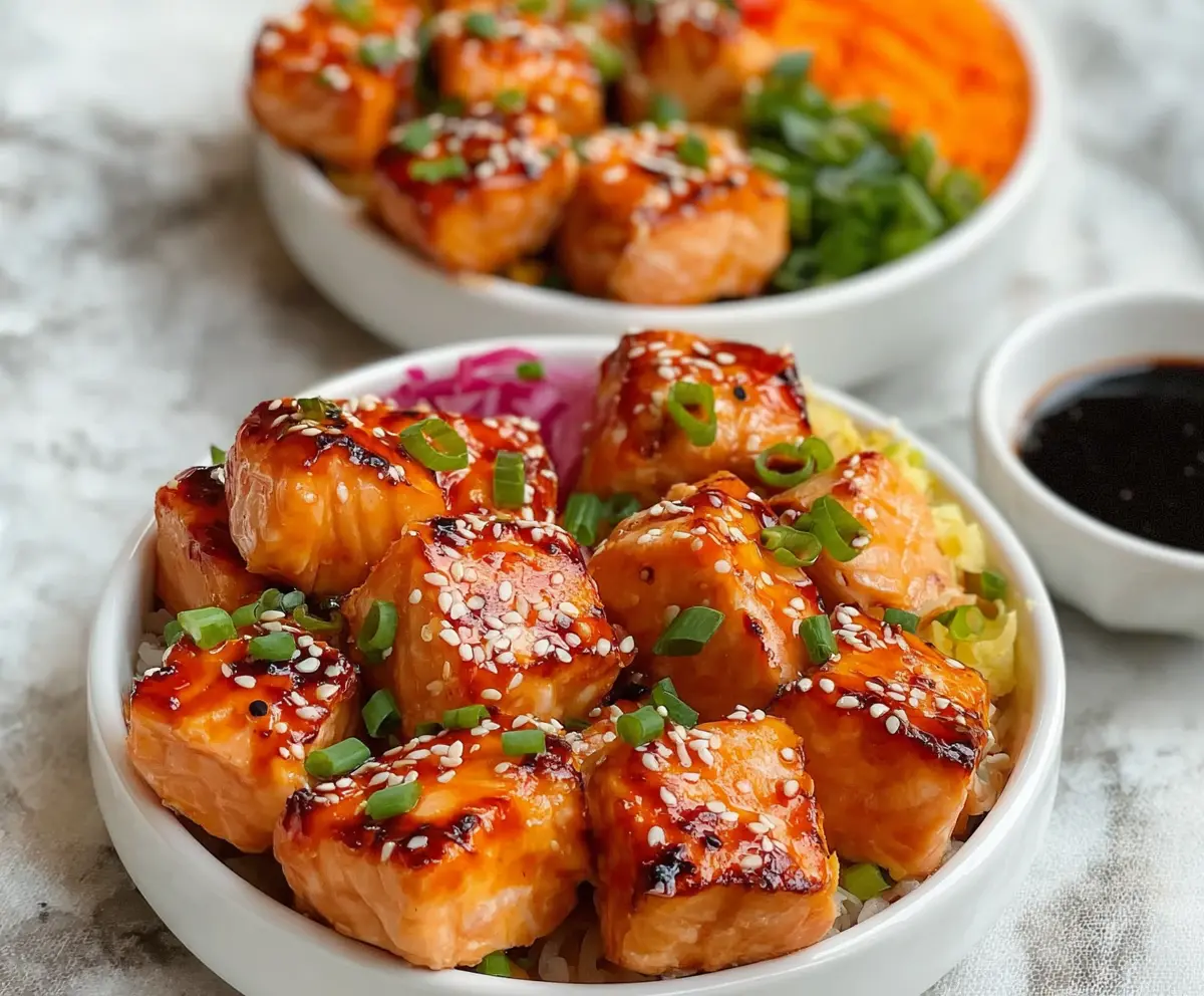 Easy Bang Bang Salmon Bites Bowl Recipe
