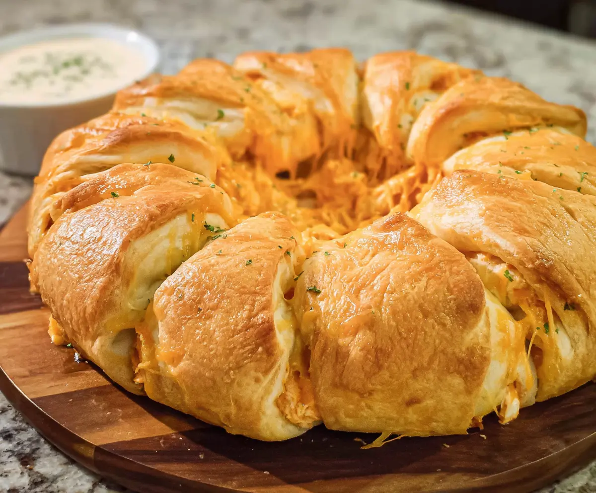 Easy Buffalo Chicken Crescent Ring
