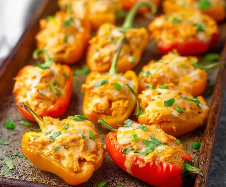 Buffalo Chicken Dip Stuffed Mini Peppers